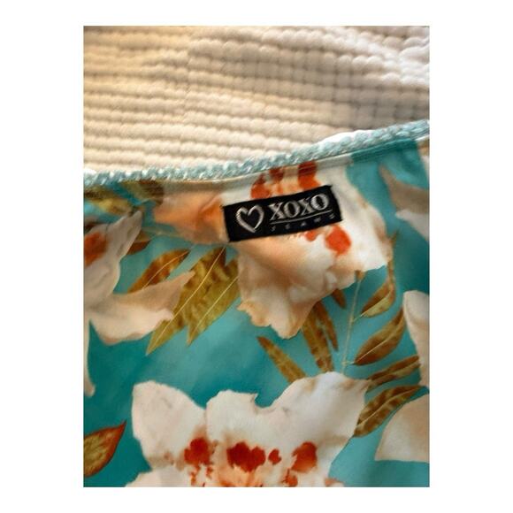 XOXO Jeans Y2K Vintage 90s Midi Slip Skirt Womens Medium Floral Blue Boho - Picture 4 of 5